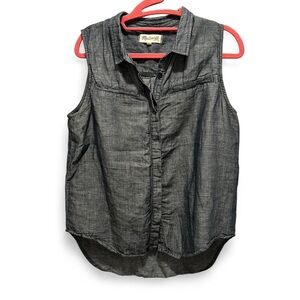 Madewell Sleeveless Denim Button-Up Shirt